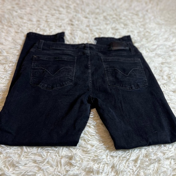 Artful Rebel Jeans Mens 36x30 Black  Stretch Straight Distressed Denim W/pockets - Picture 11 of 11